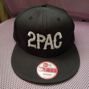 Black embroidered 2Pac snapback cap hat